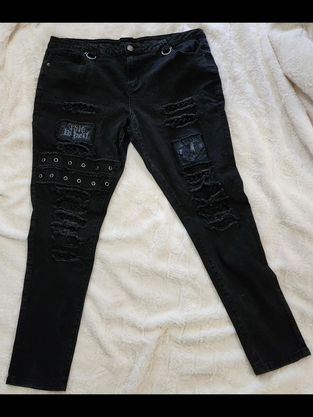 Killstar Carnage Black Distressed Punk Gothic Jeans